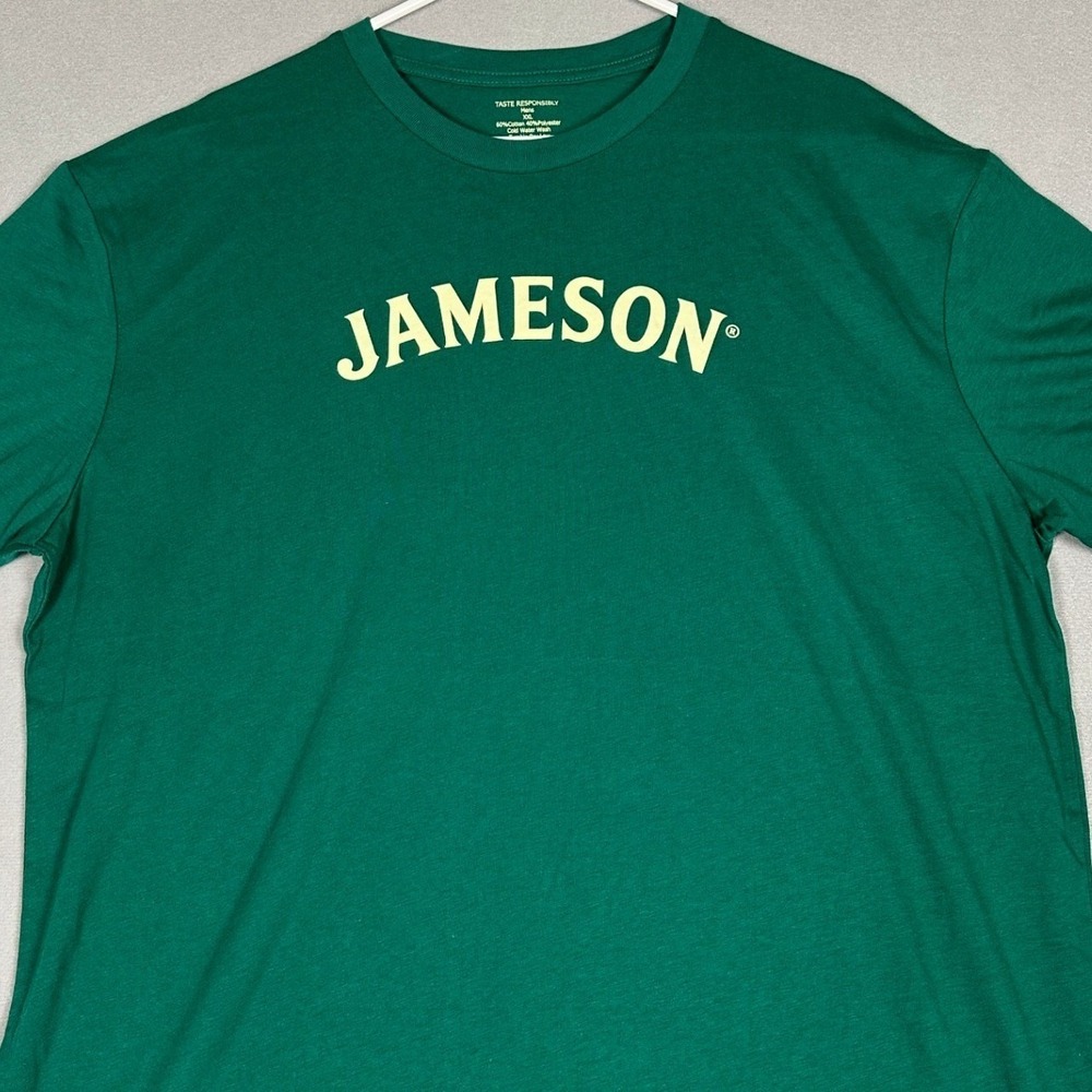 NEW Jameson Irish Whiskey T-Shirt Mens 2XL Green Graphic Tee Casual Short Sleeve